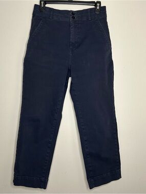 Everlane Navy Zip-Front High-Waist Chinos